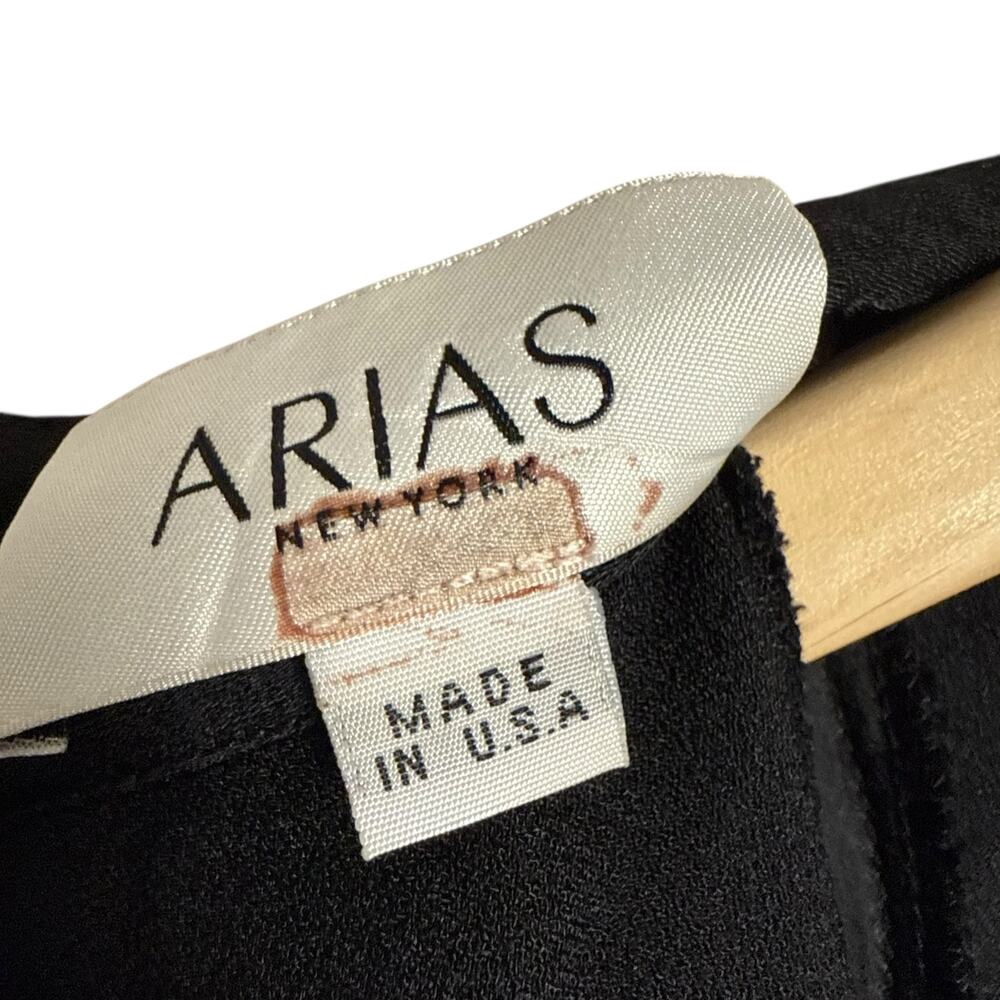 Arias New York Black Mock Neck Cold Shoulder Long Sleeve Cocktail Midi Dress 2 - Picture 14 of 16